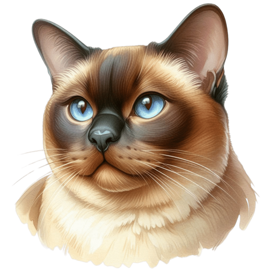 Brown Siamese Cat With Blue Eyes Vinyl Sticker Decal