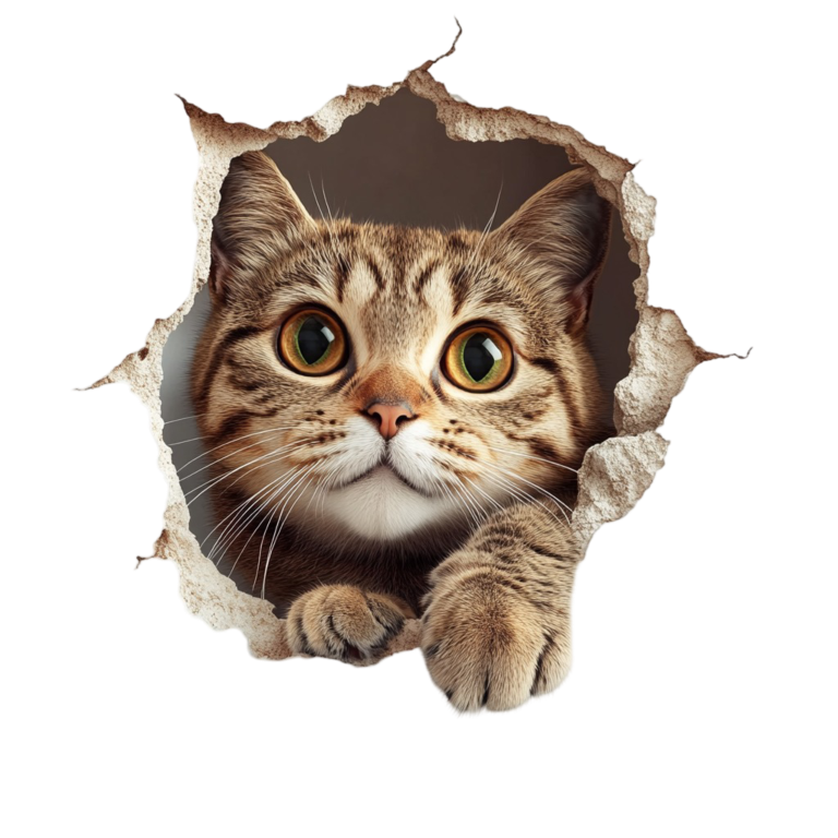 Brown Tabby Cat With Green Eyes Vinyl Sticker Decal