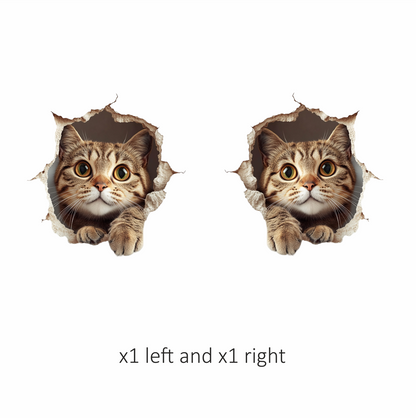 Brown Tabby Cat With Green Eyes Vinyl Sticker Decal