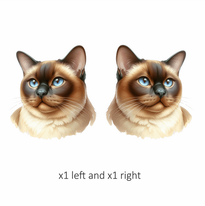 Brown Siamese Cat With Blue Eyes Vinyl Sticker Decal