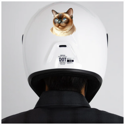 Brown Siamese Cat With Blue Eyes Vinyl Sticker Decal