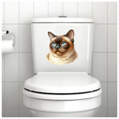 Brown Siamese Cat With Blue Eyes Vinyl Sticker Decal