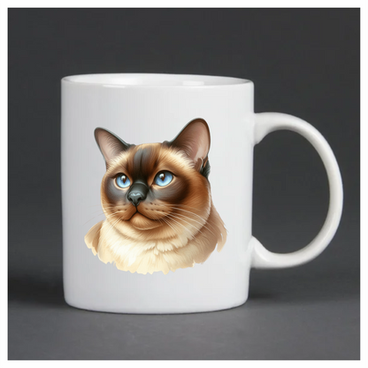 Brown Siamese Cat With Blue Eyes Vinyl Sticker Decal