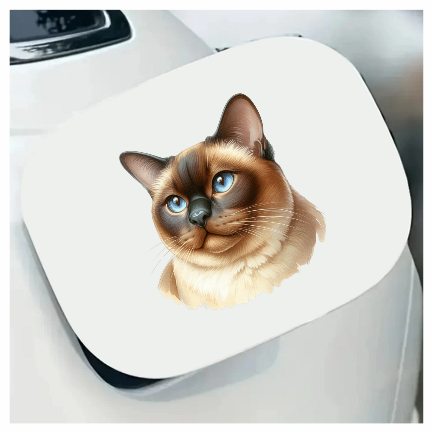 Brown Siamese Cat With Blue Eyes Vinyl Sticker Decal