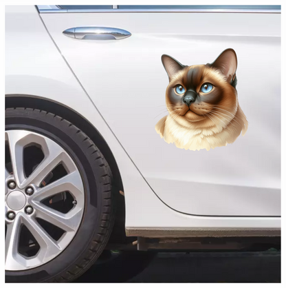 Brown Siamese Cat With Blue Eyes Vinyl Sticker Decal