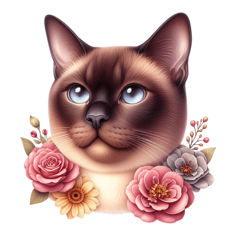 Brown Siamese Cat With Blue Eyes Vinyl Sticker Decal