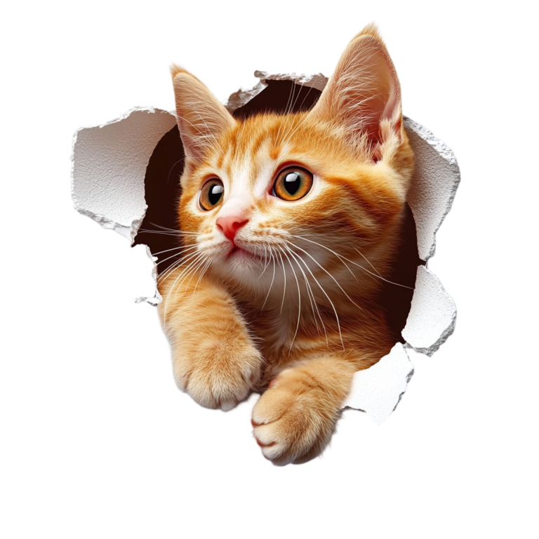 Orange Tabby Kitten With Amber Eyes Vinyl Sticker Decal