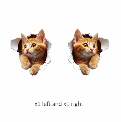 Orange Tabby Kitten With Amber Eyes Vinyl Sticker Decal
