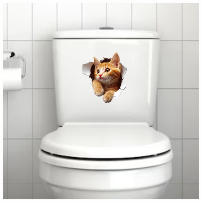 Orange Tabby Kitten With Amber Eyes Vinyl Sticker Decal