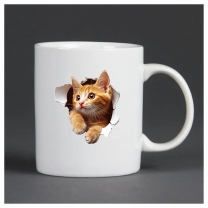 Orange Tabby Kitten With Amber Eyes Vinyl Sticker Decal
