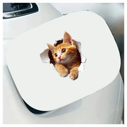 Orange Tabby Kitten With Amber Eyes Vinyl Sticker Decal