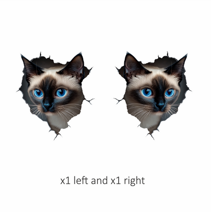 Brown Siamese Cat With Blue Eyes Vinyl Sticker Decal