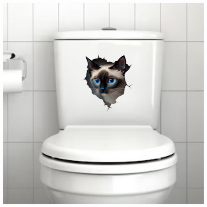 Brown Siamese Cat With Blue Eyes Vinyl Sticker Decal