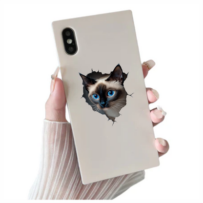 Brown Siamese Cat With Blue Eyes Vinyl Sticker Decal