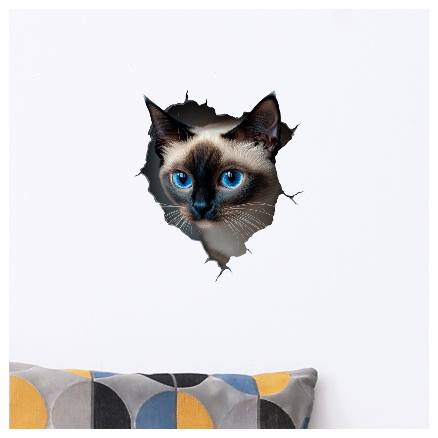 Brown Siamese Cat With Blue Eyes Vinyl Sticker Decal