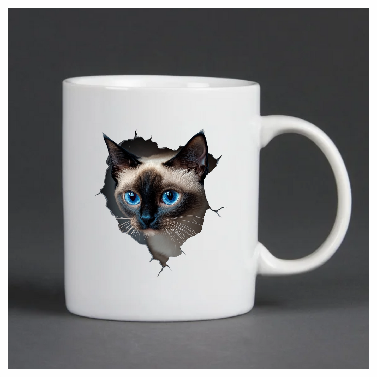 Brown Siamese Cat With Blue Eyes Vinyl Sticker Decal