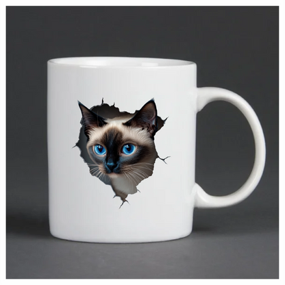 Brown Siamese Cat With Blue Eyes Vinyl Sticker Decal