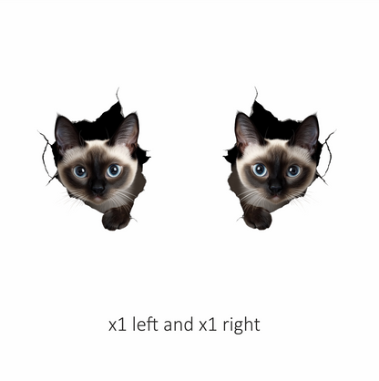 Brown Siamese Cat With Blue Eyes Vinyl Sticker Decal