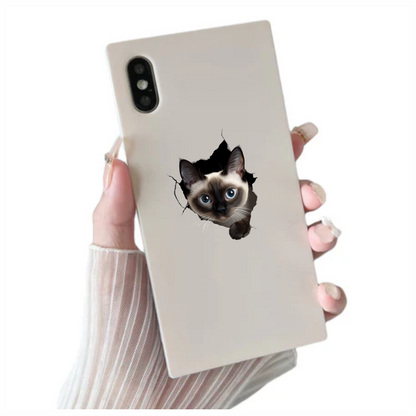 Brown Siamese Cat With Blue Eyes Vinyl Sticker Decal