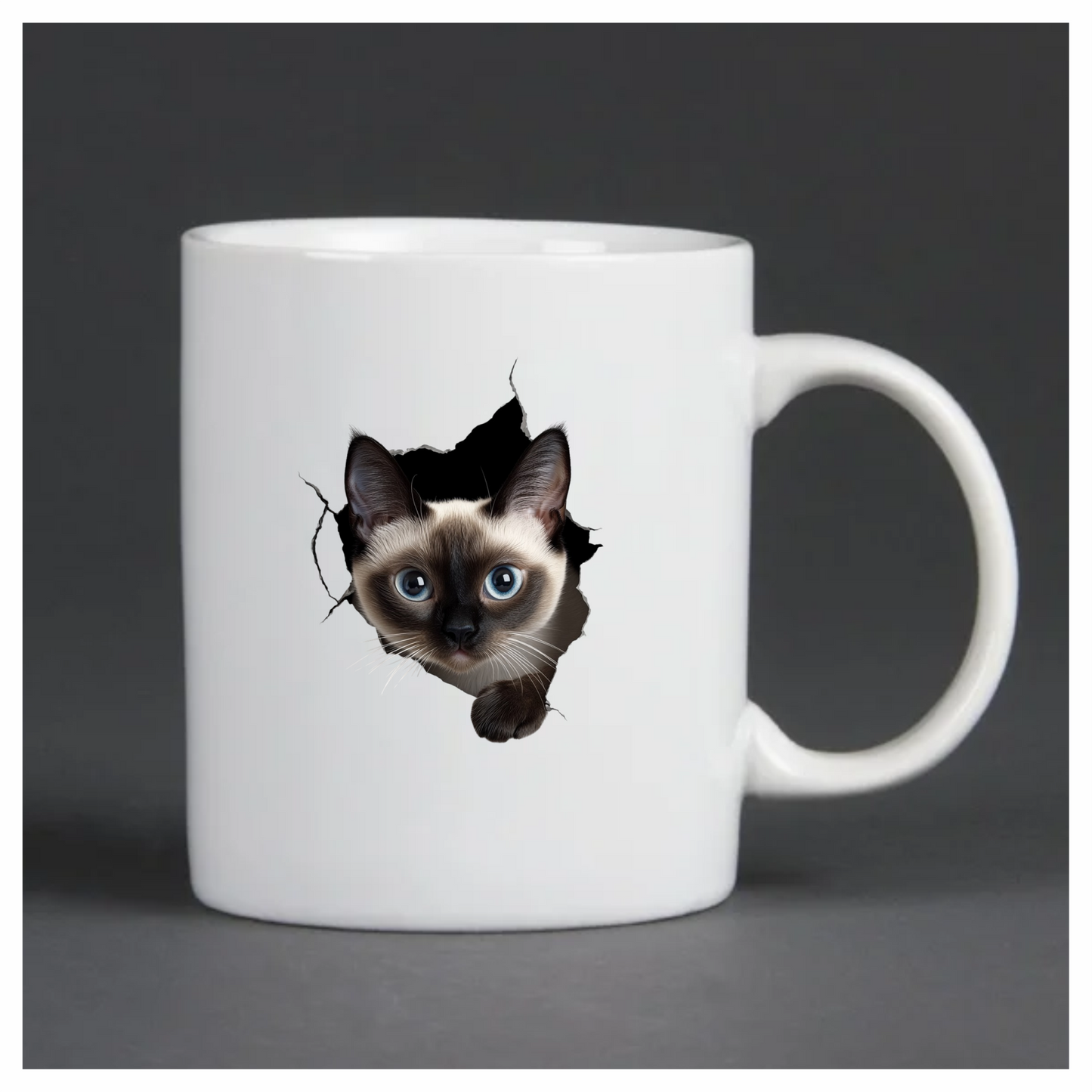 Brown Siamese Cat With Blue Eyes Vinyl Sticker Decal