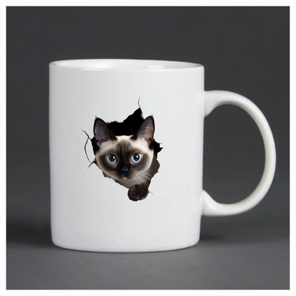 Brown Siamese Cat With Blue Eyes Vinyl Sticker Decal