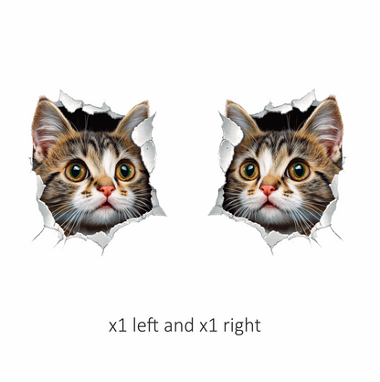 Brown Tabby Kitten With Green Eyes Vinyl Sticker Decal