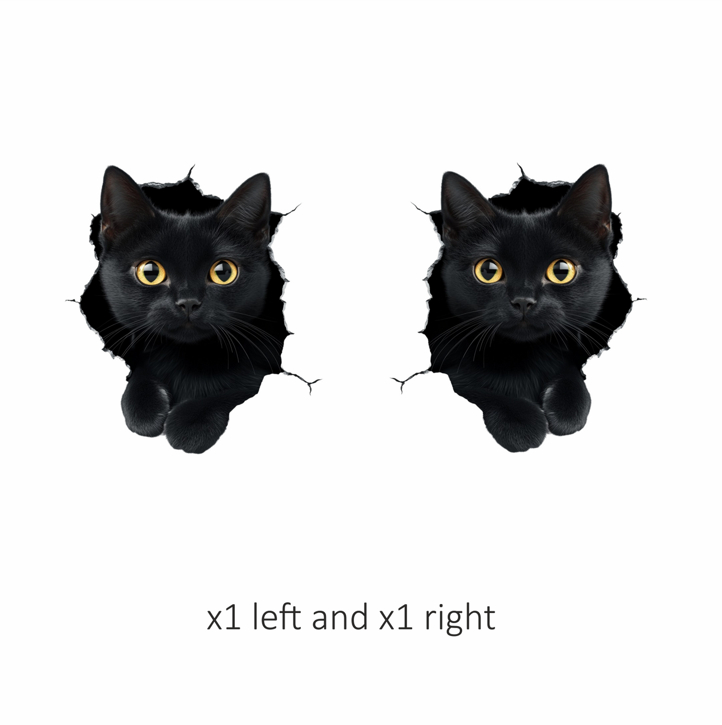 Black Cat With Bright Yellow Eyes Vinyl Sticker Decal