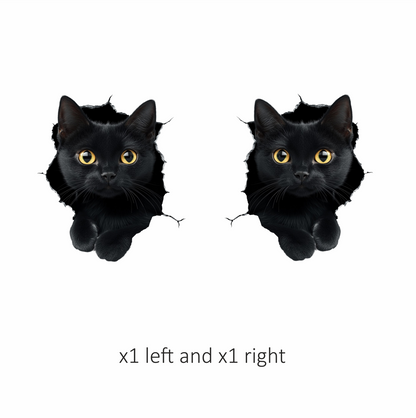 Black Cat With Bright Yellow Eyes Vinyl Sticker Decal