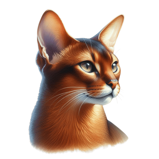 Brown Abyssinian Cat With Yellow Eyes Vinyl Sticker Decal