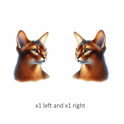 Brown Abyssinian Cat With Yellow Eyes Vinyl Sticker Decal