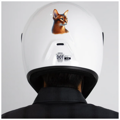 Brown Abyssinian Cat With Yellow Eyes Vinyl Sticker Decal