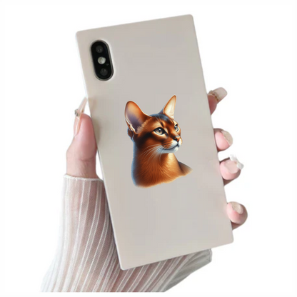 Brown Abyssinian Cat With Yellow Eyes Vinyl Sticker Decal