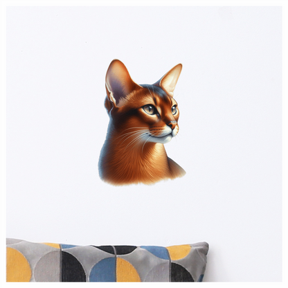 Brown Abyssinian Cat With Yellow Eyes Vinyl Sticker Decal