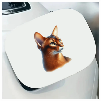 Brown Abyssinian Cat With Yellow Eyes Vinyl Sticker Decal