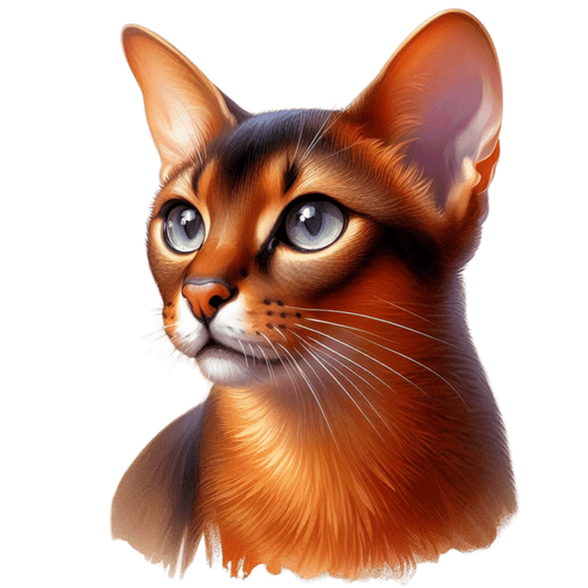 Brown Abyssinian Cat With Blue Eyes Vinyl Sticker Decal