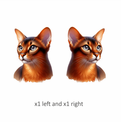 Brown Abyssinian Cat With Blue Eyes Vinyl Sticker Decal