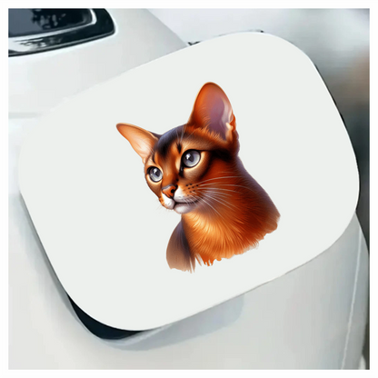 Brown Abyssinian Cat With Blue Eyes Vinyl Sticker Decal