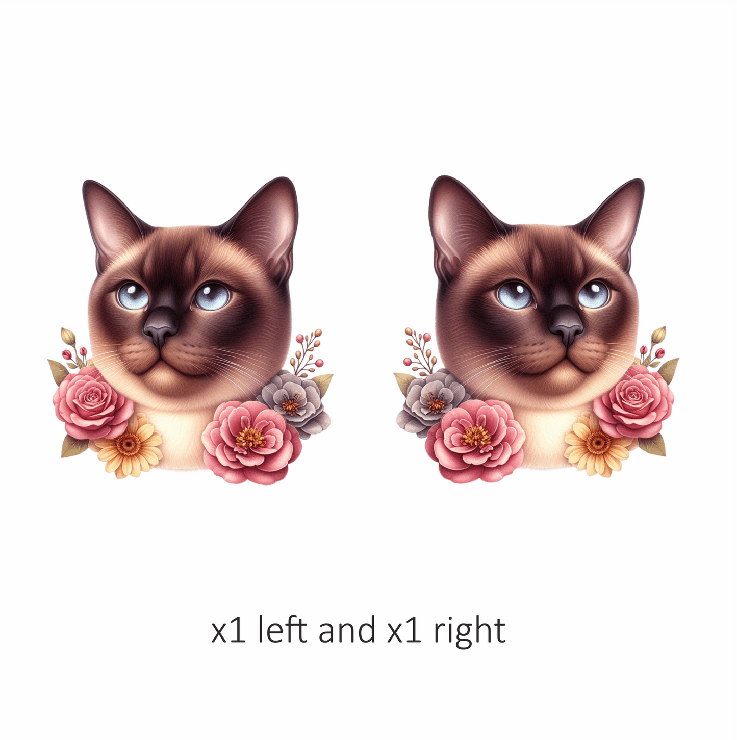 Brown Siamese Cat With Blue Eyes Vinyl Sticker Decal