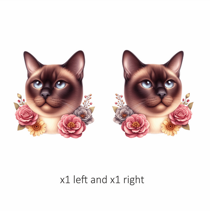 Brown Siamese Cat With Blue Eyes Vinyl Sticker Decal