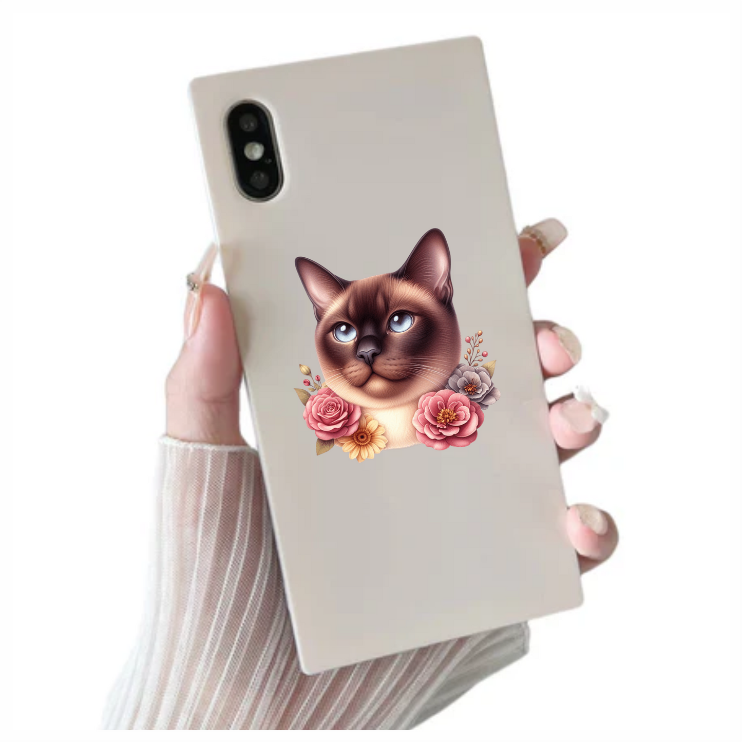 Brown Siamese Cat With Blue Eyes Vinyl Sticker Decal