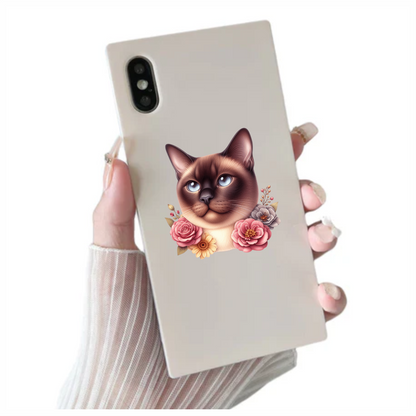 Brown Siamese Cat With Blue Eyes Vinyl Sticker Decal