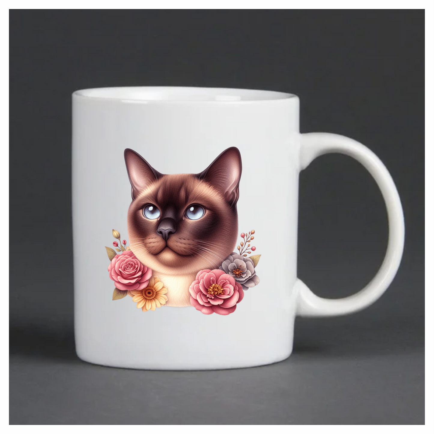 Brown Siamese Cat With Blue Eyes Vinyl Sticker Decal