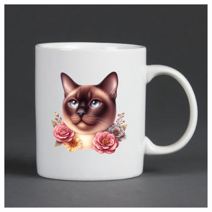 Brown Siamese Cat With Blue Eyes Vinyl Sticker Decal