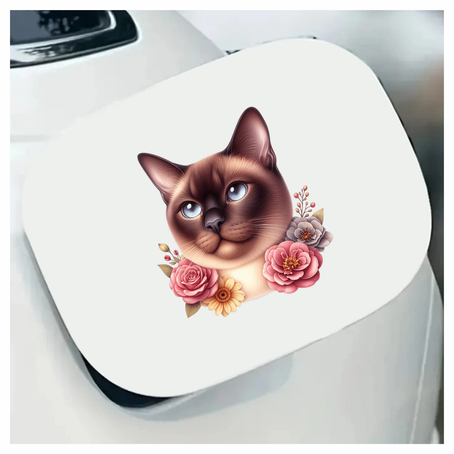 Brown Siamese Cat With Blue Eyes Vinyl Sticker Decal