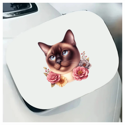 Brown Siamese Cat With Blue Eyes Vinyl Sticker Decal