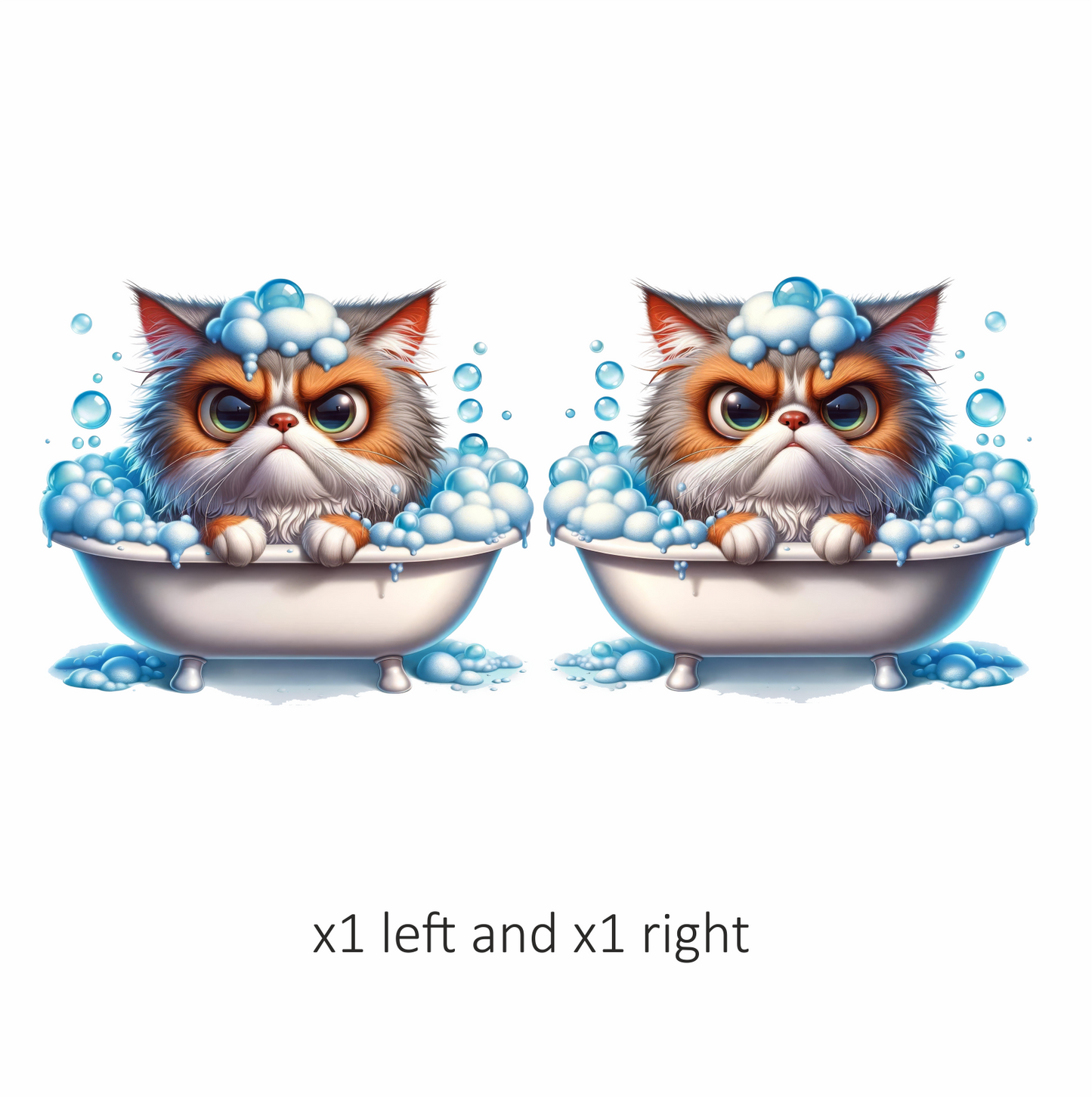 Brown Persian Cat In White Bathtub Vinyl Sticker Decal