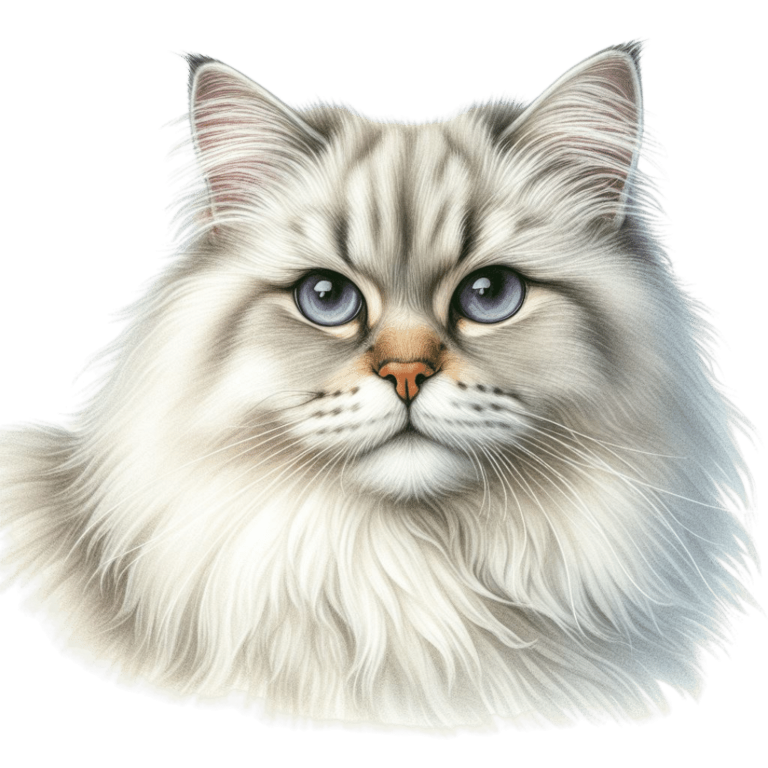 White Siberian Cat With Blue Eyes Vinyl Sticker Decal
