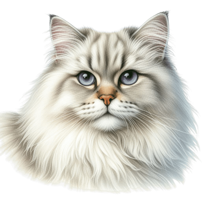 White Siberian Cat With Blue Eyes Vinyl Sticker Decal