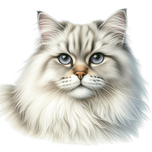 White Siberian Cat With Blue Eyes Vinyl Sticker Decal