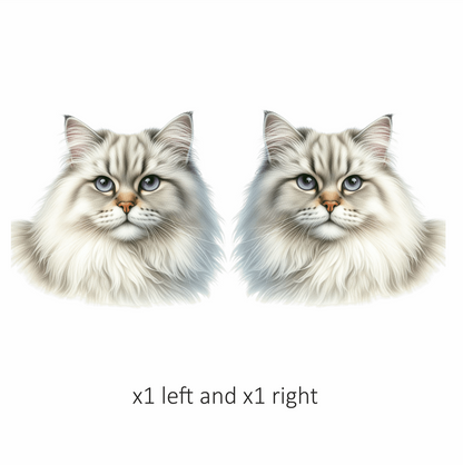 White Siberian Cat With Blue Eyes Vinyl Sticker Decal